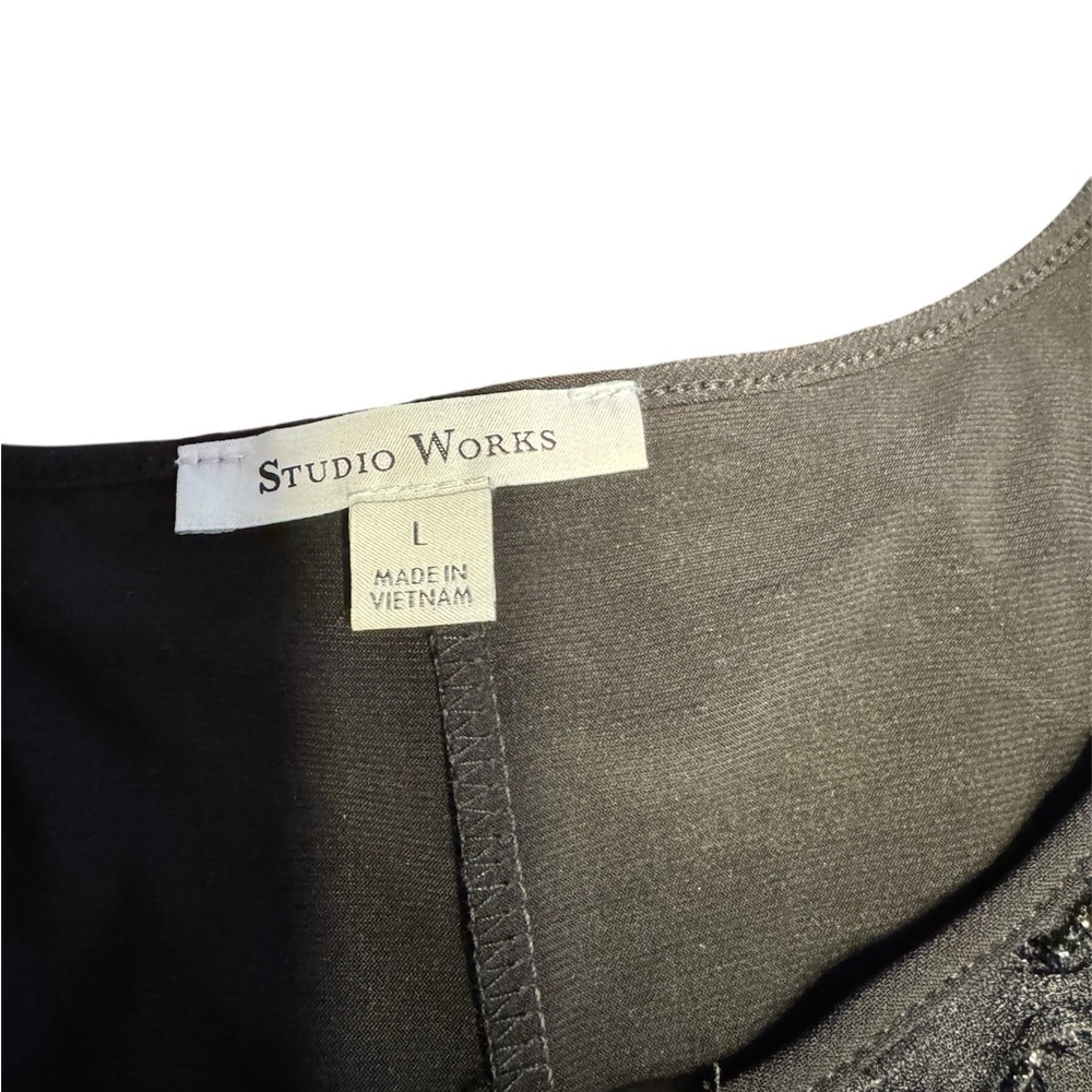 Studio Works Dark Gray Women's Textured Blouse - Picture 3 of 6